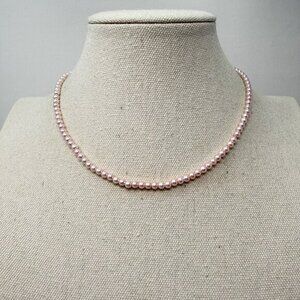 Vintage Pink Faux Pearl Choker Necklace‎ Retro Dainty Minimal Feminine Coquette